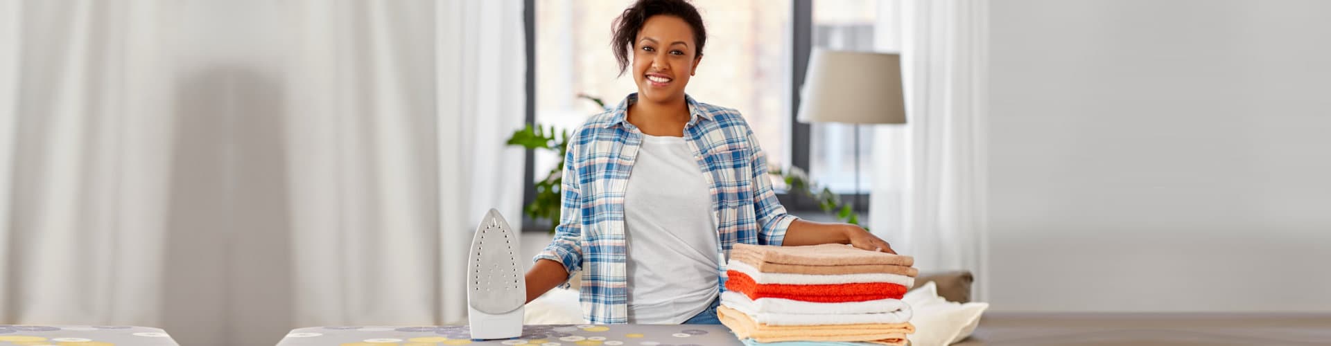 young lady doing houseworks